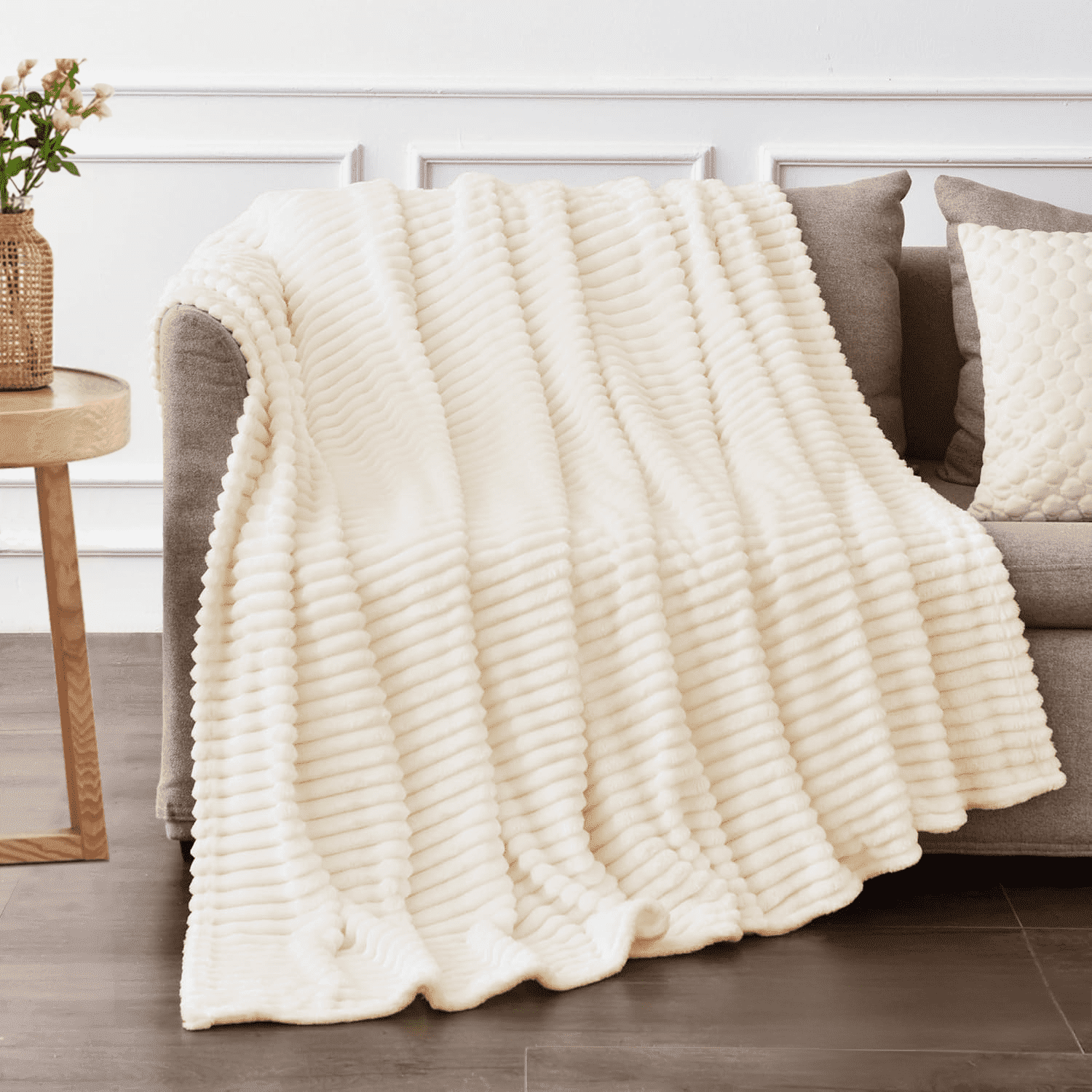 Twin Size Blanket for Couch, Sofa, Bed, Striped Beige Throw Blanket for Office Picnic Travel Bedroom, Super Soft Warm Cozy Lightweight Home Decor for All-Season, 60x80inch - Walmart.com