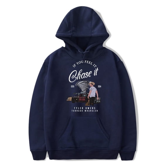 twisters merch Glen Powell If You Feel It Chase It hooded drawstring pocket sweatshirt men/women Pullovers