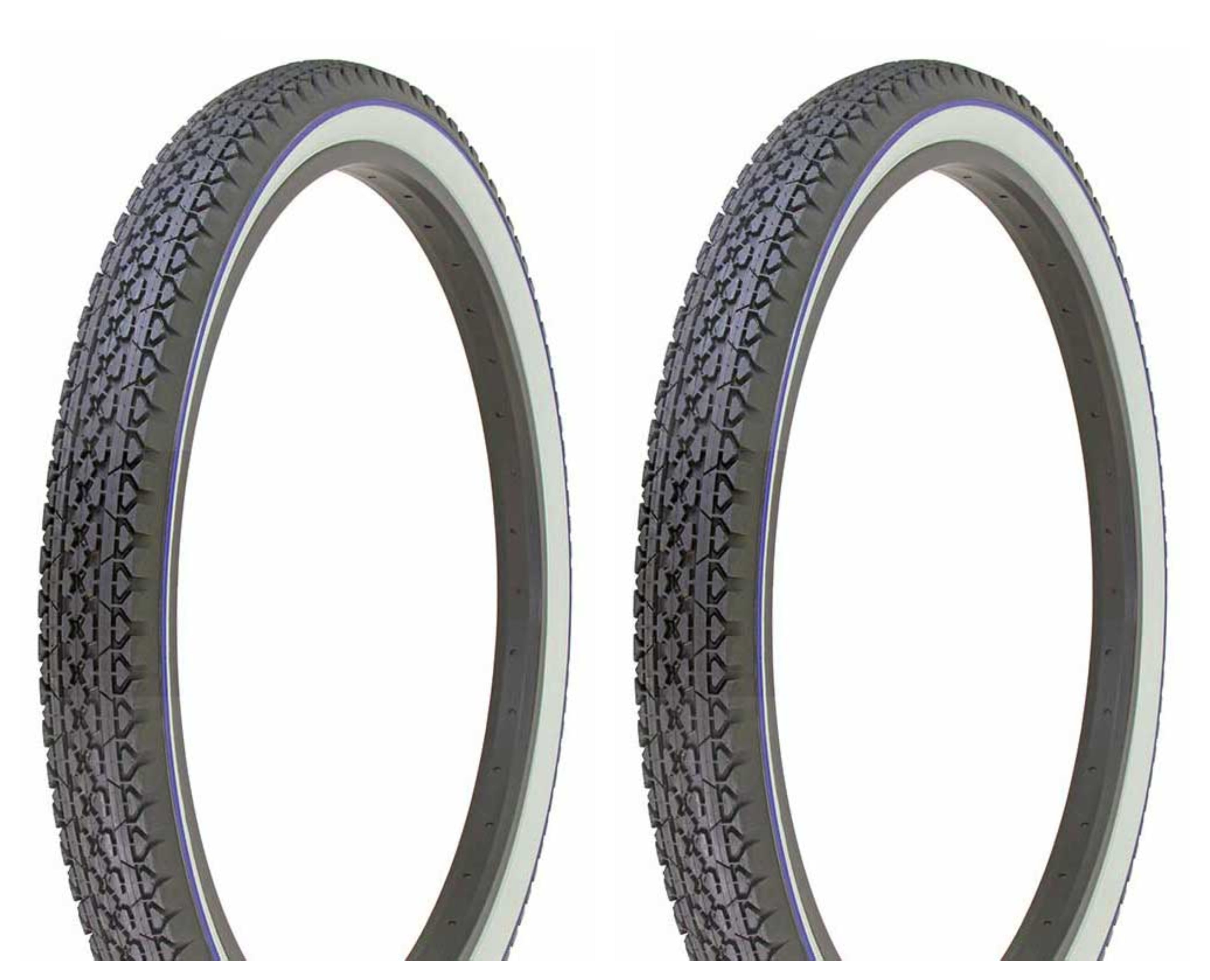 two Tire Duro 26 x 2.125 Black/White Side Wall Blue Line HF-133.