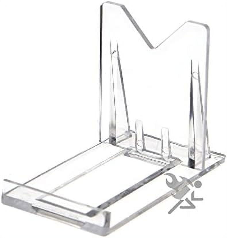 two adjustable clear plastic display stand easel for mineral slice