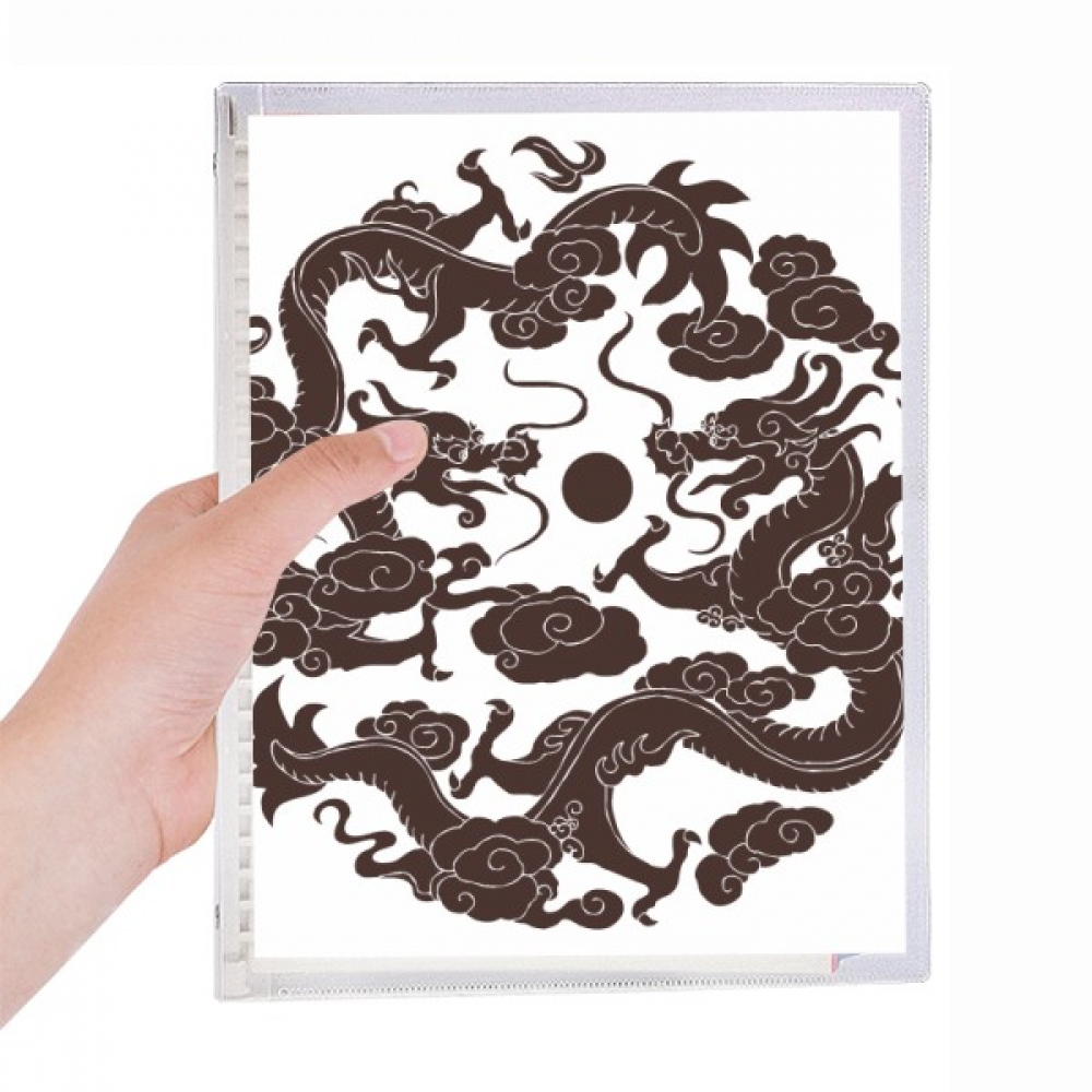 two chinese dragon animal pearl notebook loose diary refillable journal statiry