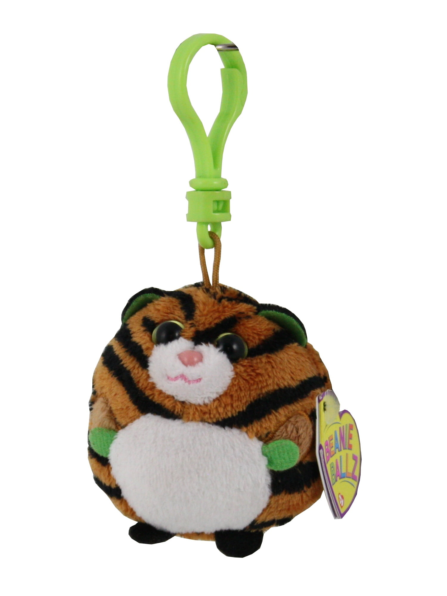 Ty Beanie Ballz (Plastic Key Clip) - Monaco the Tiger - Stuffed