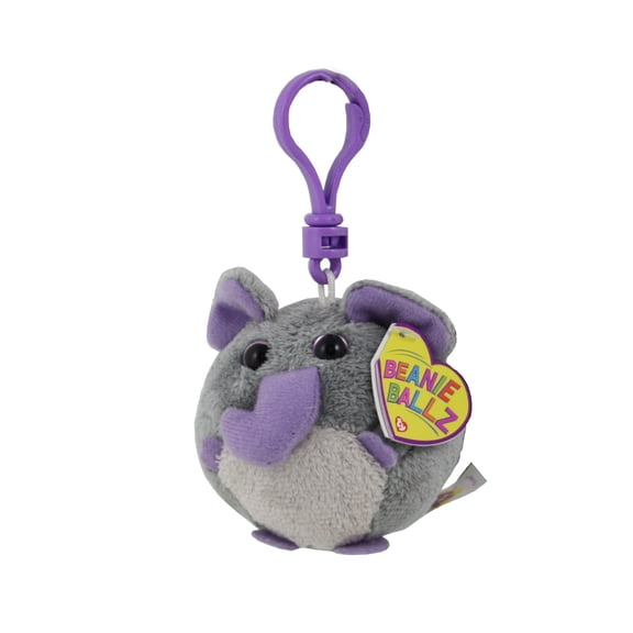 Ty Beanie Ballz (Plastic Key Clip) - Thunder the Elephant - Stuffed Animal