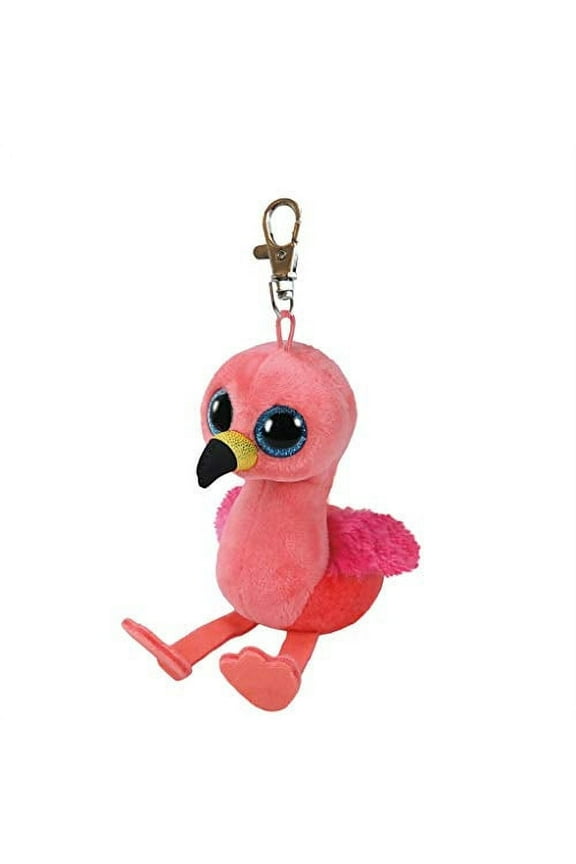 Beanie Boos Gilda the Flamingo Plush Clip 4"  Soft Pink Stuffed Animal Keychain Toy