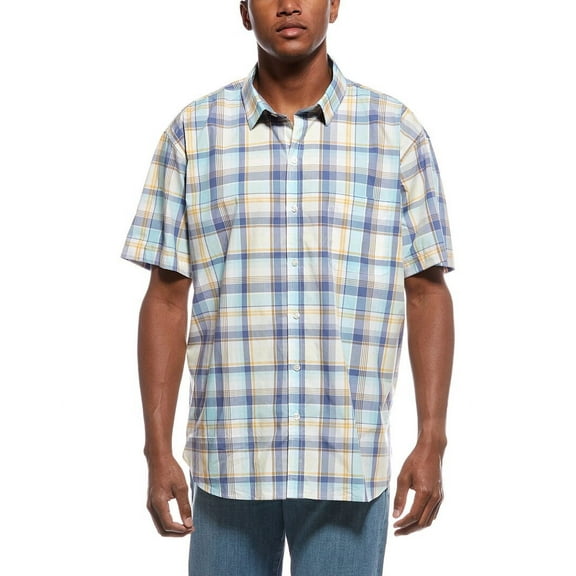 tyler böe mens  Piedmont Plaid Shirt, s, Blue
