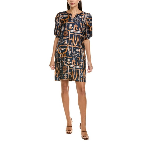 tyler böe womens  Audrey Silk Shift Dress, 2, Blue