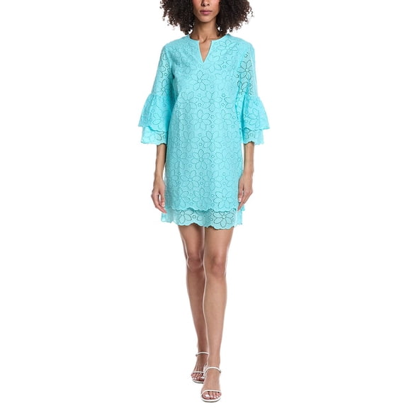 tyler böe womens  Christina Eyelet Mini Dress, l, Blue
