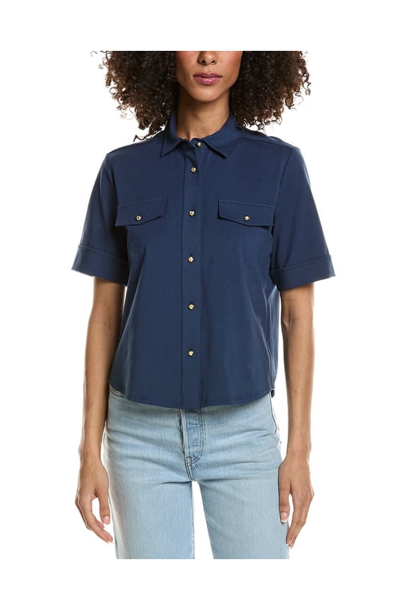 tyler böe womens Classic Gold Button Club Shirt, xs, Navy