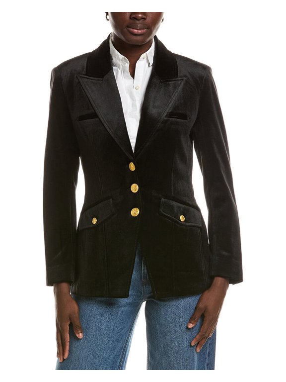 tyler böe womens Goldie Velvet Jacket, l, Black