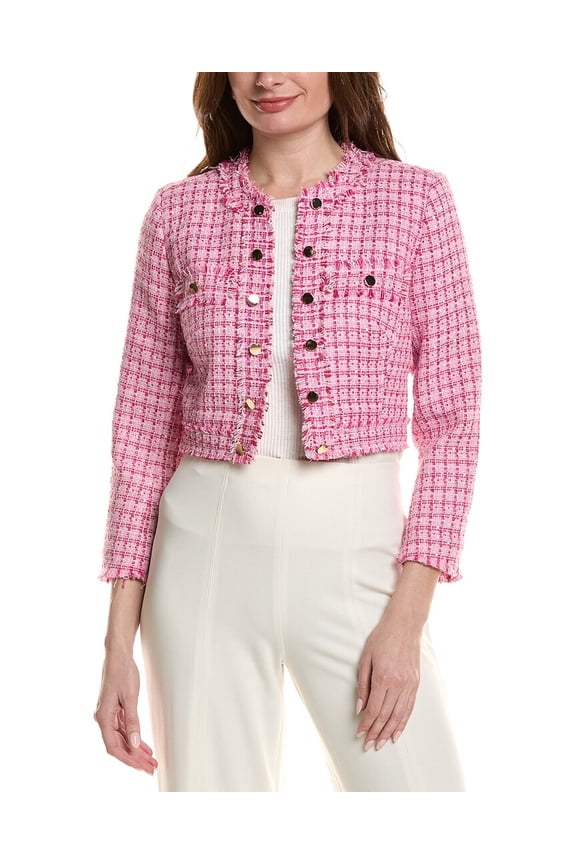 tyler böe womens  Jackie Boucle Jacket, 12, Pink