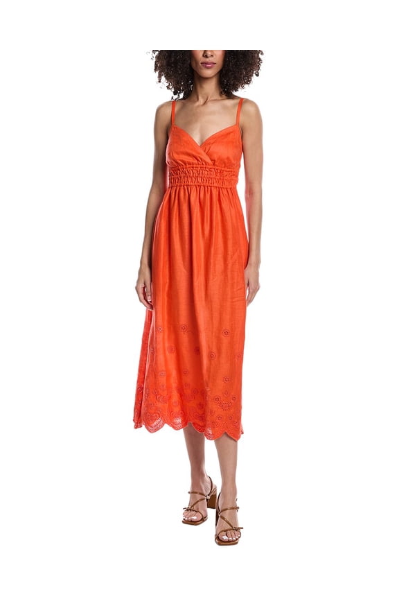 tyler böe womens Maria Linen Midi Dress, 6