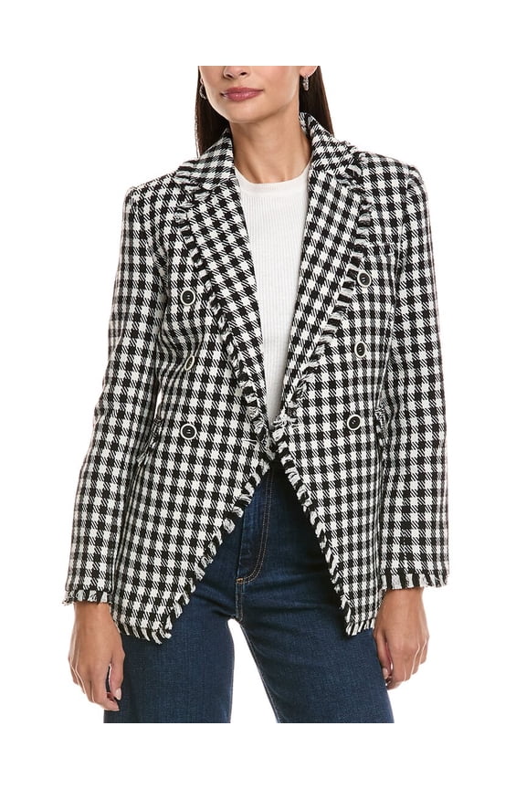 tyler böe womens Tommy Check Cutaway Jacket, 4, Black