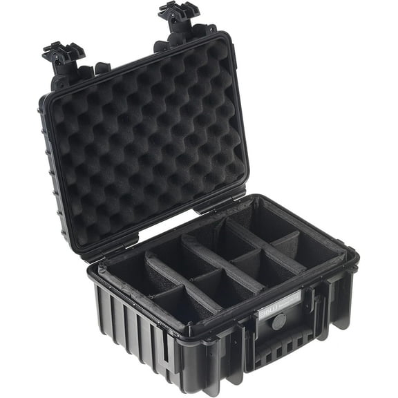 B&W International Type 3000 Hard Case, Waterproof Equipment Protection, with RPD Insert Padded Divider, Black