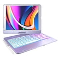 thumbnail image 1 of typecase Keyboard Case for 10.2 inch iPad 9th Generation 2021, iPad 8th & 7th Gen, Air 3, Pro 10.5 - Backlit Wireless Keyboard 360° Cover with Pencil Holder (Light Purple), 1 of 5