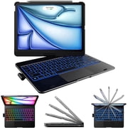 typecase Keyboard Case with Trackpad for iPad Air 11-inch M4/M3/M2, 2026/2025/2024, Pro 11", Air 5 & 4, 360  Wireless Backlit Keyboard with Pencil Holder, Black