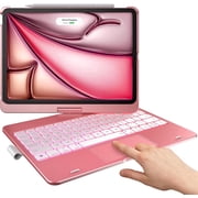 typecase Keyboard Case with Trackpad for iPad Air 11-inch M4/M3/M2, 2026/2025/2024, Pro 11, Air 5 & 4, 360  Wireless Backlit Keyboard with Pencil Holder, Pink