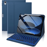 typecase Keyboard Case for iPad 11th A16, 2025 & iPad 10th Gen 10.9 inch, Wireless Detachable Folio Keyboard Cover, Pencli Holder, 7-Color, Thin & Light, Marine Blue
