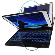 typecase Keyboard Case for iPad 9.7 inch 6th & 5th Gen Air 2 & Air 1, Thin & Light, 360 Rotatable, Wireless/BT, Backlit 10 Color, 9.7 inch Case for iPad (Black)