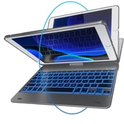 typecase Keyboard Case for iPad 9.7 inch 6th Generation, 5th Gen, Air 2 & Air 1 - 360 Rotatable, Thin & Light, 10 Color Backlit Wireless/BT Keyboard, Keyboard Case for iPad 9.7 Space Gray