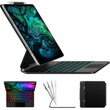 typecase Keyboard Case for iPad Air 13 (M3 2025 / M2 2024), iPad Pro 12.9 inch(6th/5th/4th/3rd Gen) - Wireless with Trackpad, Thin & Backlit, Slim Rugged Folio (Black)