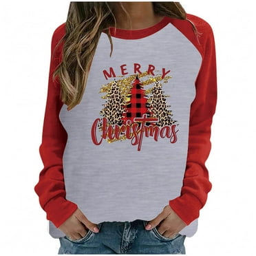 tzhuwd Women Round Neck Print Sweater Autumn and Winter 3/4 Sleeve Warm Top Seven Sleeve Loose Cozy Knitted Fashion Sweaters