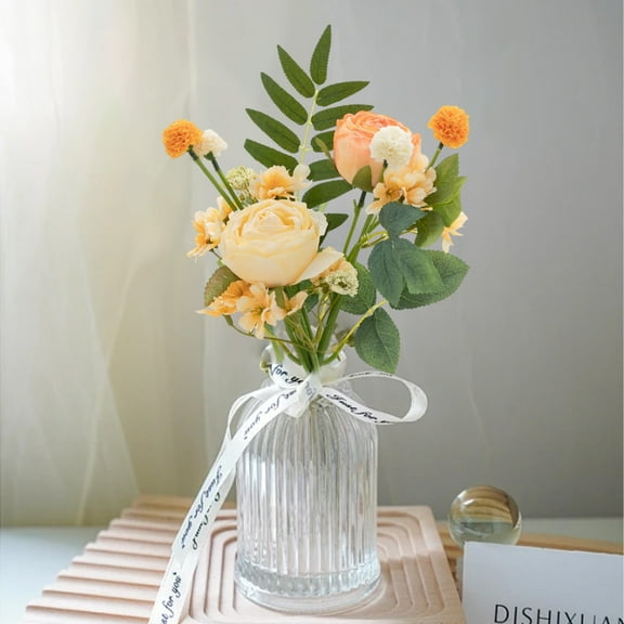 tzyudk Bundles Artificial Flowers For Outdoors Faux Silk Plants Artificial For Indoor Garden Porch Window Hanging Planter Office Table Home Affordable Useful Beige Plastic