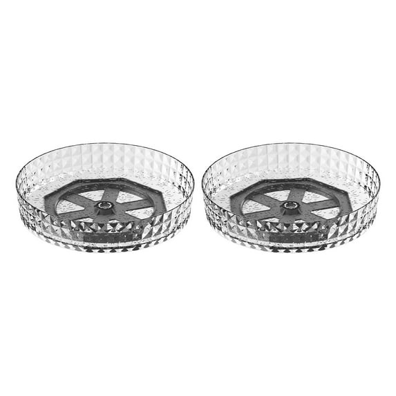 tzyudk Kitchen Countertop Rotating Spice Rack Organizer for Soy Bottle Jar Seasoning Storage Plastic Clear