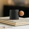 thumbnail image 1 of tzyudk Mini Rough Pottery Tea Cup with Wooden Ball Handle Small Coffee Cup for Espresso Tea Classical Design Home Kitchen Ceramic Cup Ceramics Black, 1 of 6