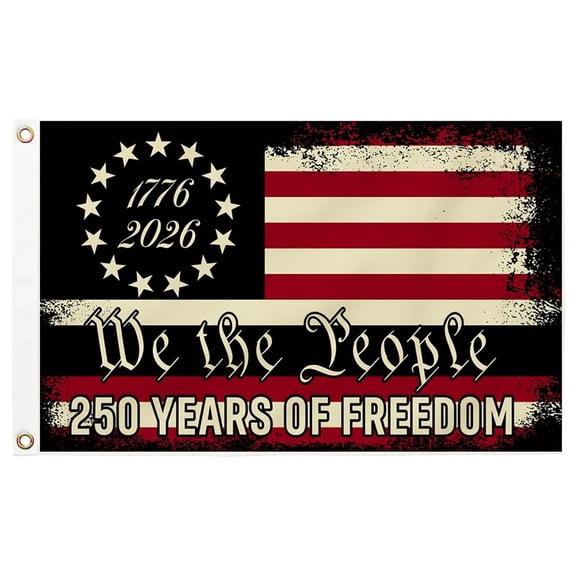 u_s!a 250th Anniversary Flag , Semiquincentennial Commemorative Single Sided Banner , Red Polyester Material 3x5 Feet , Independence Day Celebration and Outdoor Festival Decor