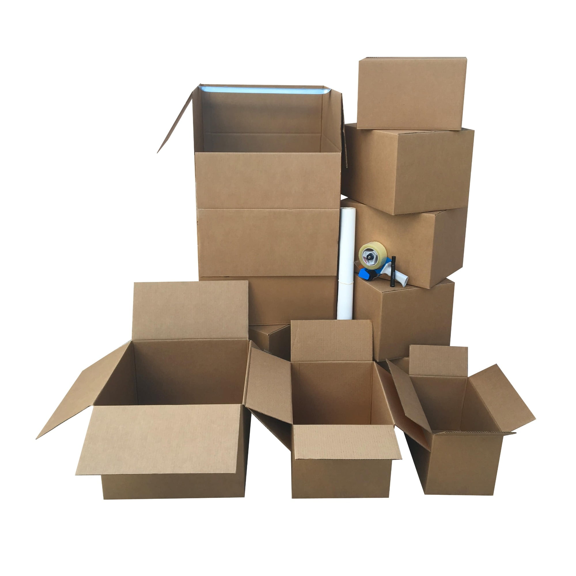  uBoxes 1 Room Basic Moving Kit, 18 Boxes, 24 feet Bubble, 3  lbs Paper and 110 yards Tape : Box Mailers : Office Products