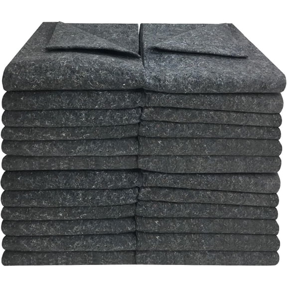 uBoxes Moving Blankets, Floor Protectors for Moving, Packing and Shipping, Gray, 24 pack