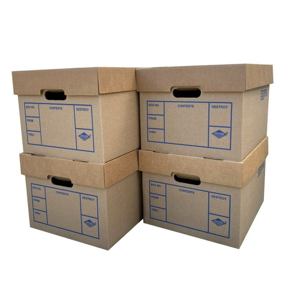 UBMOVE File Moving Boxes, 200# Strength, Single Wall, Standard, Standard Packing & Shipping Boxes, 1 Pack, 15 x 12 x 10 in, 4 Count