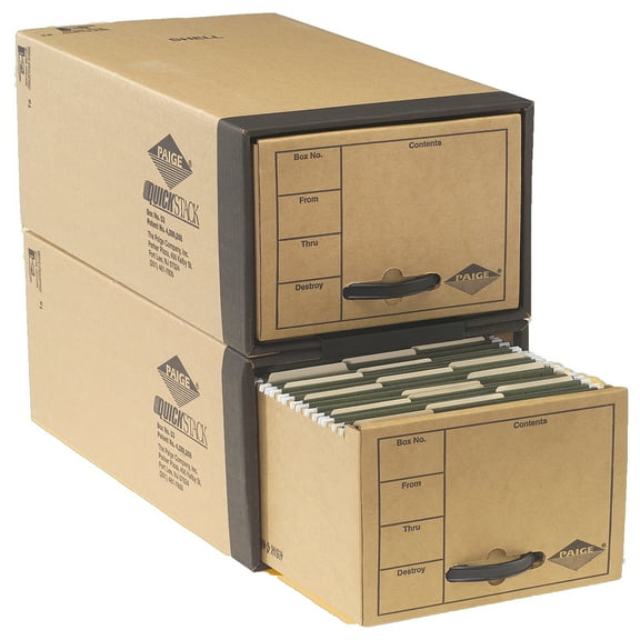 uBoxes Quick Stack Drawer File Boxes, 24" x 12.5" x 10.5", 2 Pack