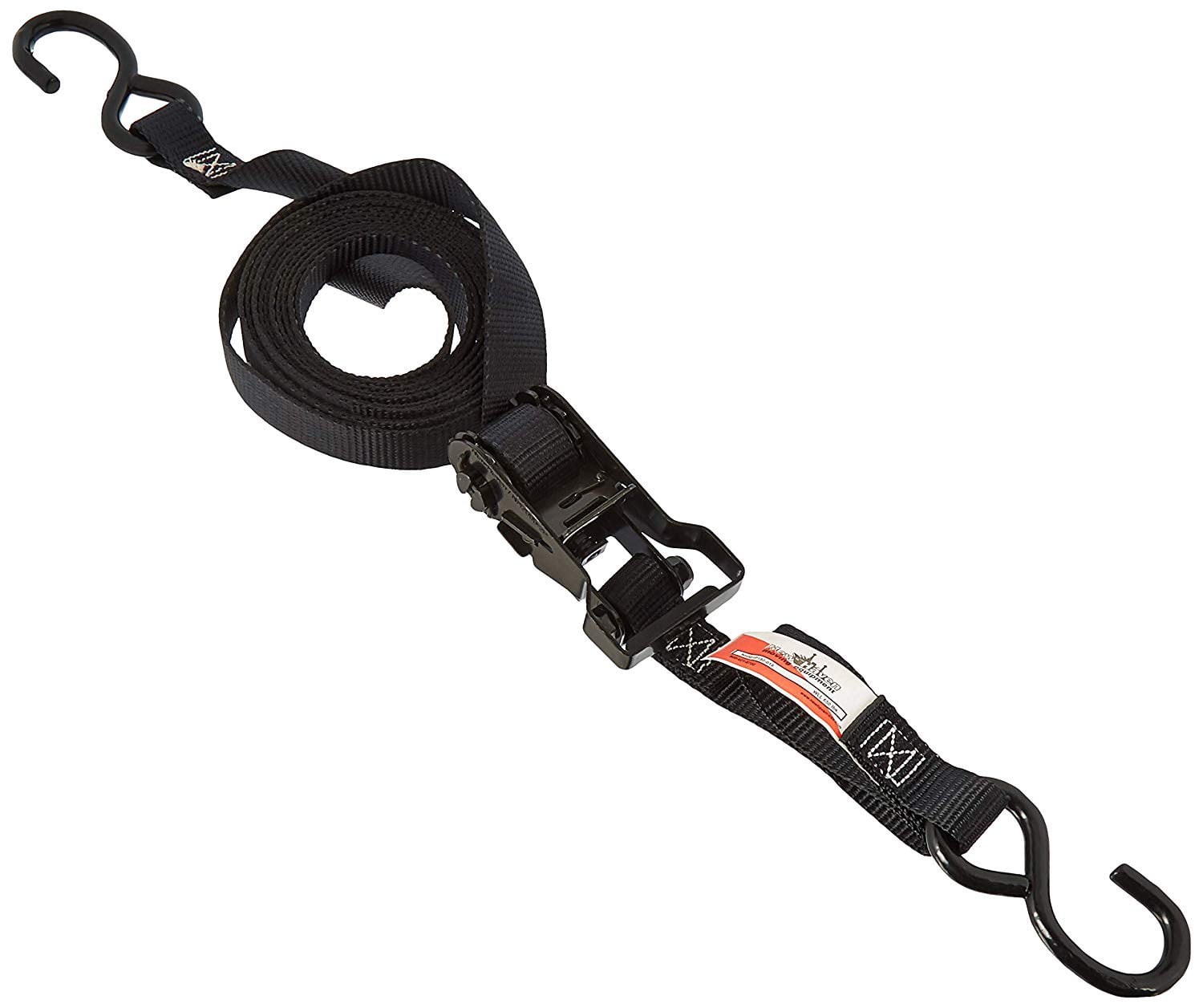 uBoxes Ratchet Strap (1 Pack) 1" x 12-feet with Chrome dipped S hooks