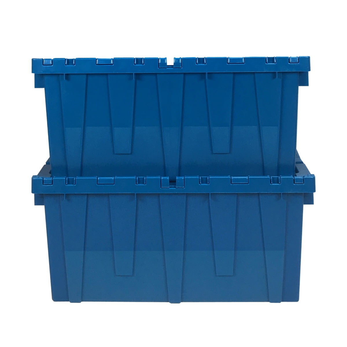 uBoxes Storage and Packing Plastic Tote Crate Attached Lid Flip Top, 27"x17"x12"