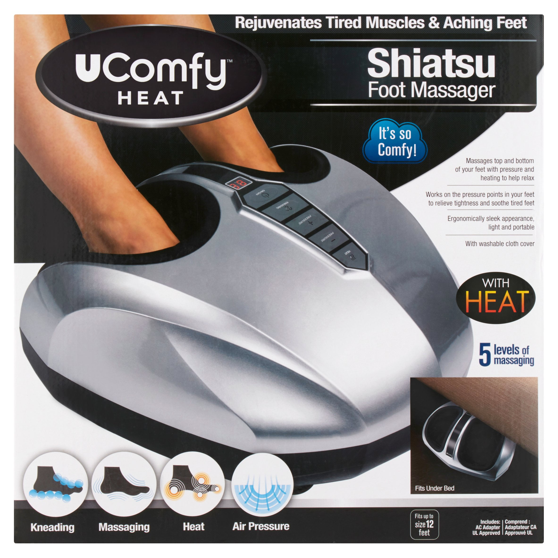 Memory Foam Vibration Foot Massager with Heat Under Desk - 535