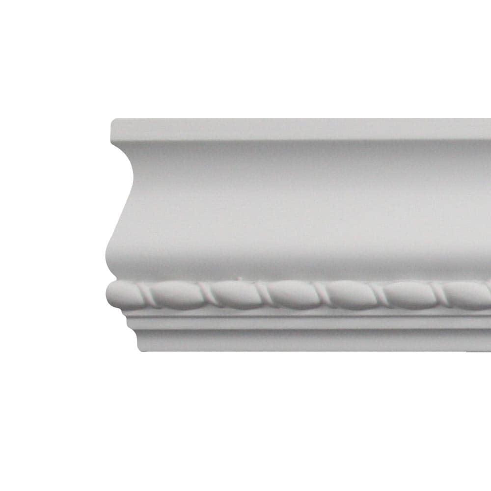 White Polyurethane Rope Molding Trim, 96-inch Length
