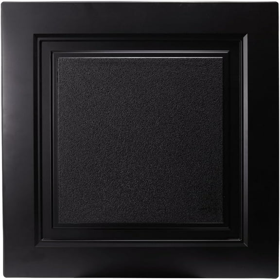 uDecor Meridian Ceiling Tile 2x2 - Box of 10 - Black PVC Ceiling Tiles, Drop-in, Lightweight, Easy to Install, Fits Standard Grid Systems, Class A Fire Rating