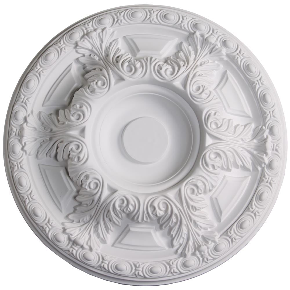 White 24-Inch Polyurethane Acanthus Leaf Ceiling Medallion
