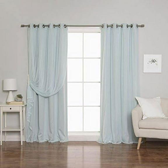 uMIXm Colored Tulle & Blackout Curtains - Mint - 52" W x 84" L - (2 Curtains & 2 Sheer Curtains)$$Home Decor, Kitchen, & Other