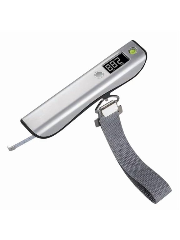 Digital Luggage Scale with Tape Measure, 110 lb Capacity, White