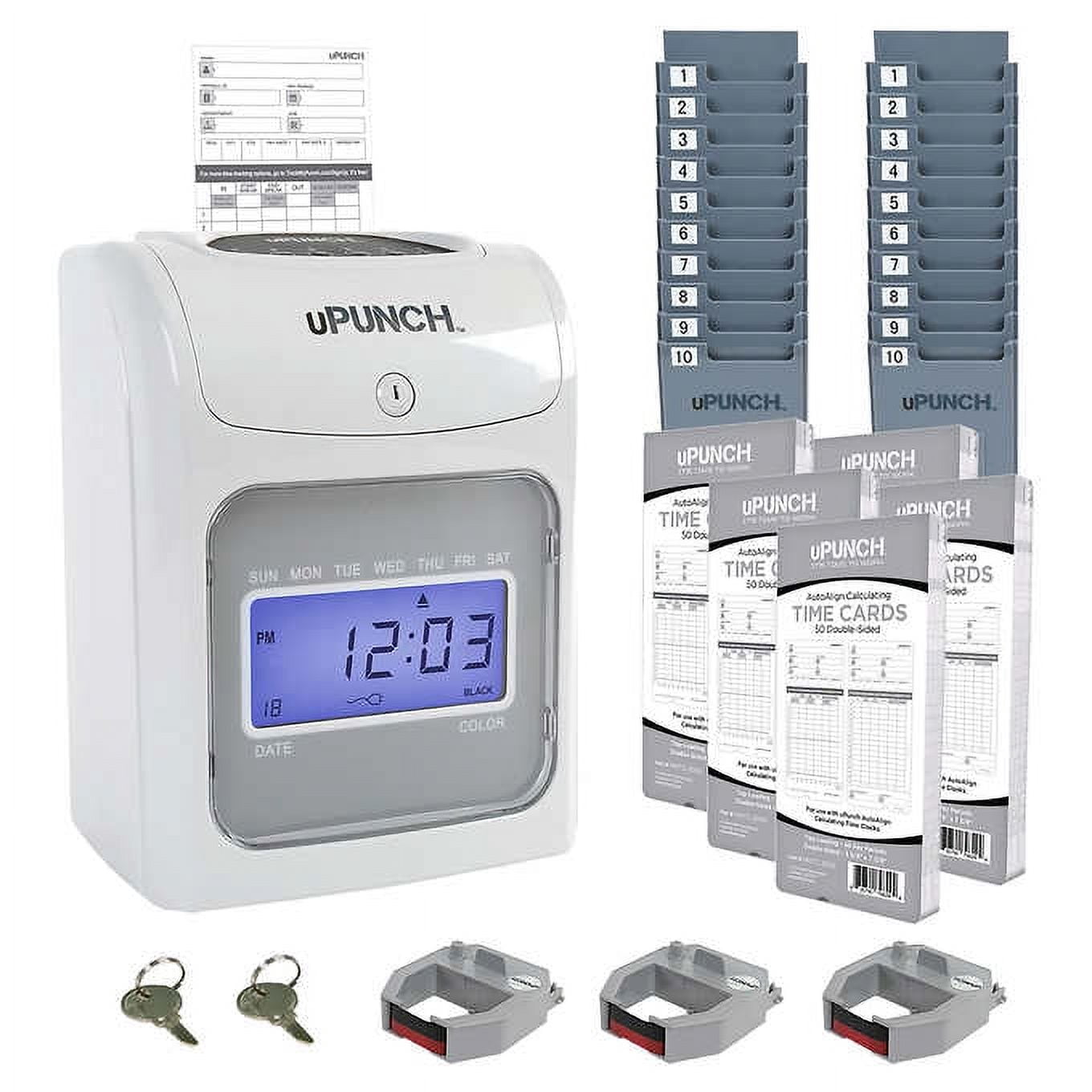 Upunch uPunch PB4500 Calculating Time Clock Bundle - Walmart.com