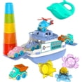 thumbnail image 1 of UTOYZ Ferry Fun and Friends Bath Toy Play Set for Toddlers 12 Months and up, 15 Piece, 1 of 7