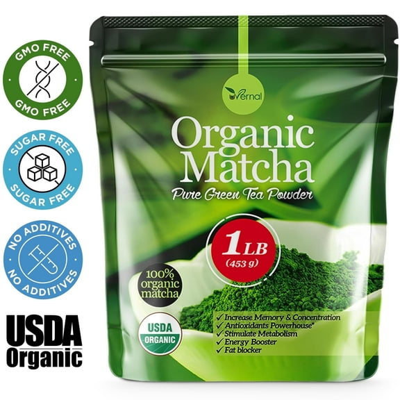uVernal Matcha Green Tea Powder -100% Pure Matcha for Smoothies and Baking - 1 Lb