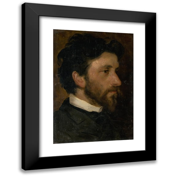 Ľudovít Pitthordt 11x14 Black Modern Framed Museum Art Print Titled - Head Study of a Man (1900)