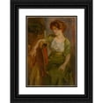 thumbnail image 1 of Ľudovít Pitthordt 11x14 Black Ornate Wood Framed Double Matted Museum Art Print Titled: Study of a Seated Woman (1900), 1 of 5