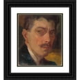 thumbnail image 1 of Ľudovít Pitthordt 15x17 Black Ornate Wood Framed Double Matted Museum Art Print Titled - Study for a Self-Portrait (1900), 1 of 5