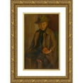 thumbnail image 1 of Ľudovít Pitthordt 17x24 Gold Ornate Framed and Double Matted Museum Art Print Titled - Boy with an Apple (1900), 1 of 4