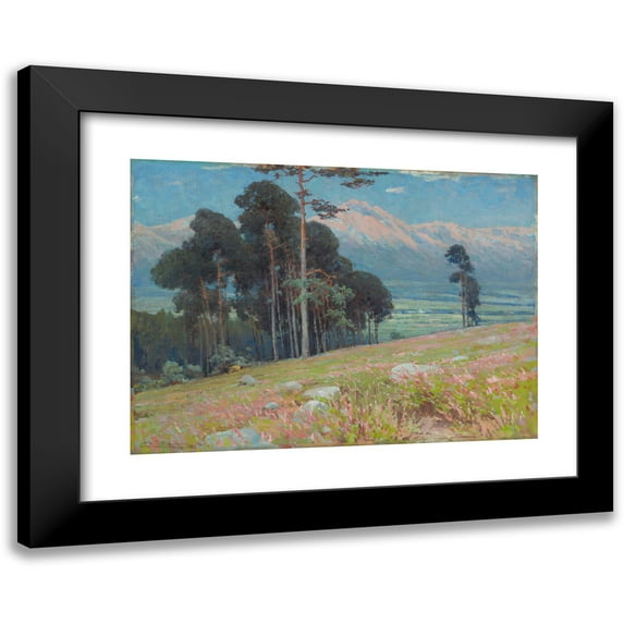 Ľudovít Čordák 24x18 Black Modern Framed Museum Art Print Titled - Summer Snow in the Tatras (1934)