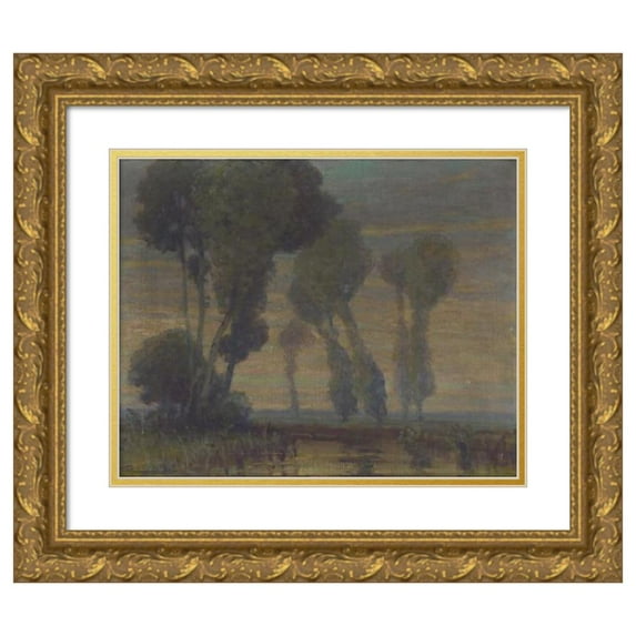 Ľudovít Čordák 24x20 Gold Ornate Framed and Double Matted Museum Art Print Titled - Landscape (1910-1920)